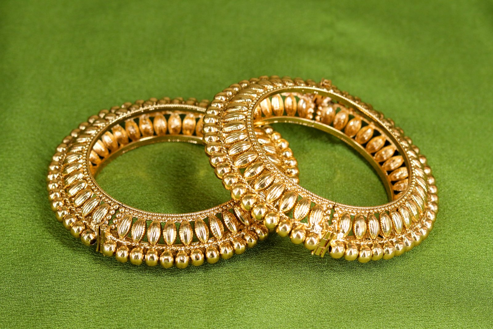 Rajwada Antique Gold Kada Pair
